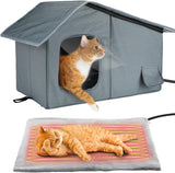 Casita térmica impermeable para gatos